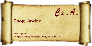 Csog Andor névjegykártya